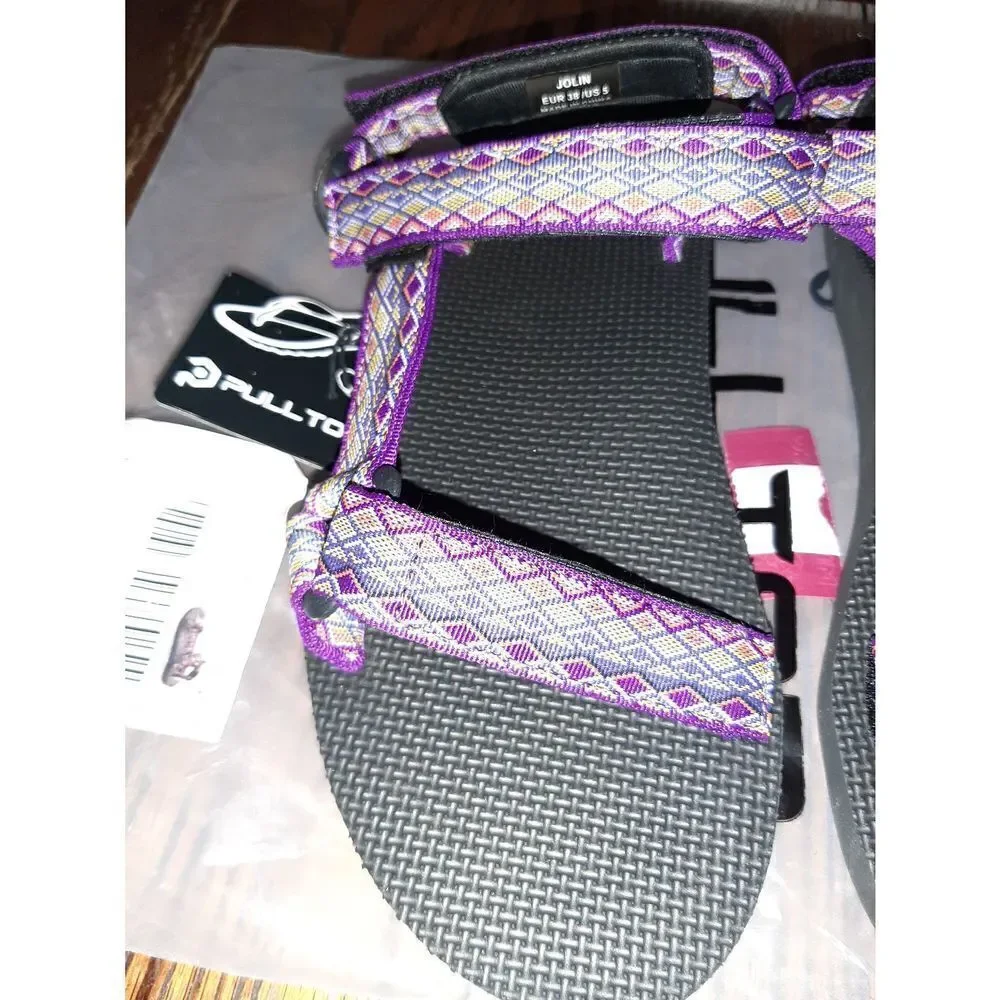 New Men's Size 5 Purple Black Pulltop Cloud Walk Jolin Summer Sandals Sh…